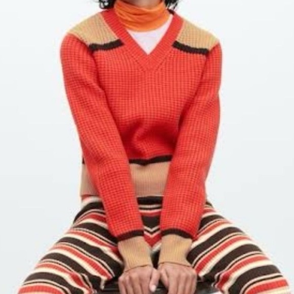 MARNI x Uniqlo orange Tan Wool Sweater - Picture 4 of 14